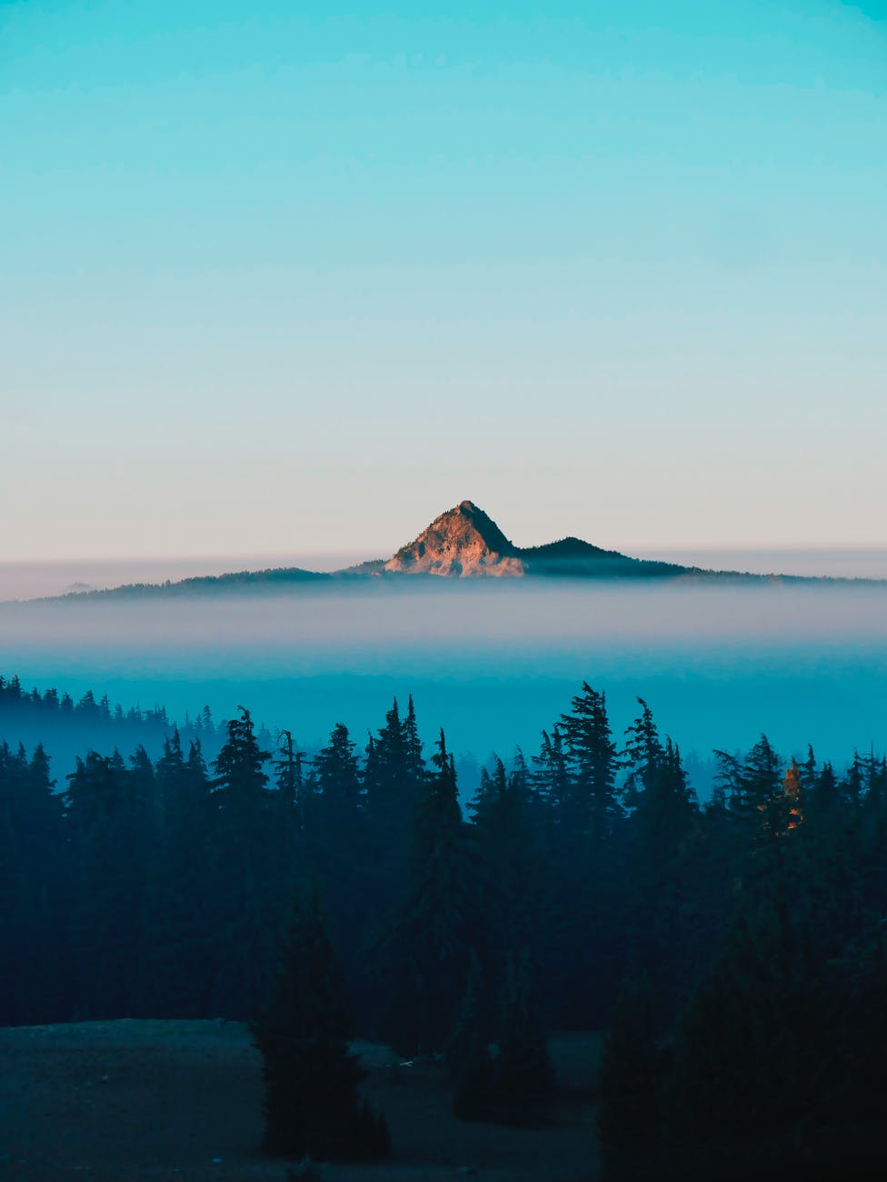 Mountain peaks above the clouds